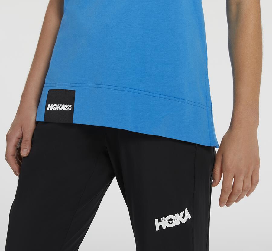 Hoka Australia One One Brand - Womens Tee Blue - NLEAJ-9012